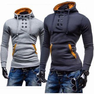 Double-breasted Hooded Pullover