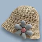 Flower Fabric Straw Bucket Hat