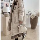 Zip-up Long Padded Shell Coat