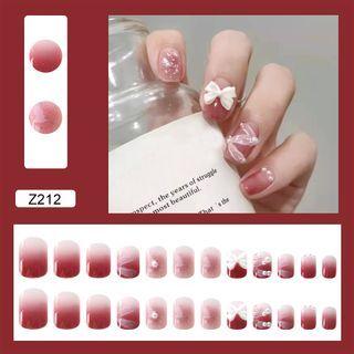 Print Faux Nail Tips Z212 - Red - One Size