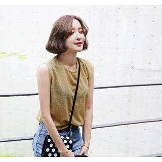 Sleeveless Glittered Top