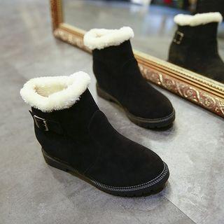 Furry Hidden Wedge Ankle Boots