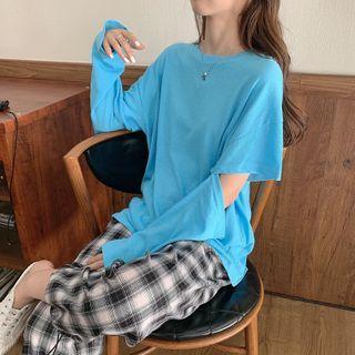 Plain Removable Long-sleeve T-shirt