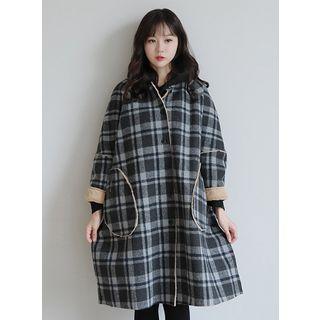 Plaid Faux-fur Lined Coat