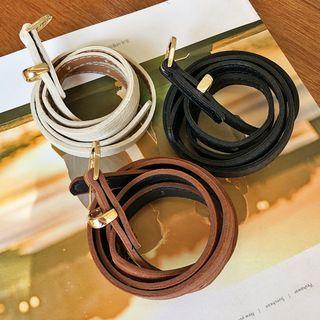 Thin Faux-leather Belt