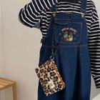Leopard Print Fluffy Pouch Leopard - Khaki & Black - One Size
