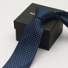 Dotted Neck Tie (8cm) Navy Blue - One Size