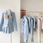 Asymmetrical Blazer / Pleated Skort / Set