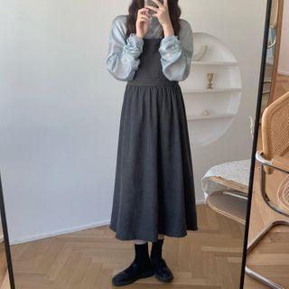 Sleeveless Plain Overall Dress