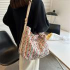 Woven Tote Bag Red & Green & Yellow Dotted - Beige - One Size