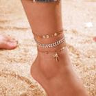 Set Of 3: Alloy Anklet (assorted Designs) Set Of 3 - 8381 - One Size