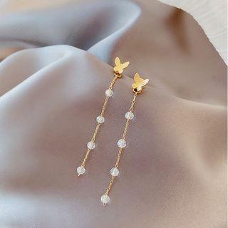 Sterling Silver Butterfly Fringed Earring