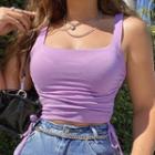 Side-drawcord Cropped Tank Top