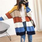 Color Block Open Front Long Cardigan Yellow - One Size