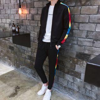 Set: Rainbow Block Zip Jacket + Sweatpants