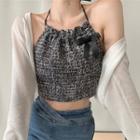 Tweed Cropped Camisole Top / Cardigan