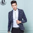 Striped Single-button Blazer