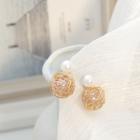 Faux Pearl Alloy Earring Era041-42 - 1 Pair - Gold - One Size