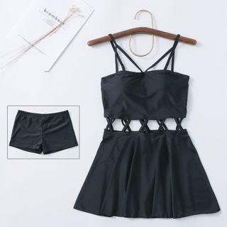 Set: Cut-out Swim Dress + Shorts