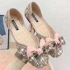 Faux Pearl Bow Accent Flats