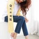 Contrast Long-sleeve Lettering T-shirt