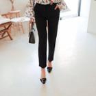 Faux-pearl Buttoned Tapered Pants
