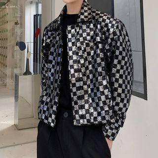 Sequined Check Jacket