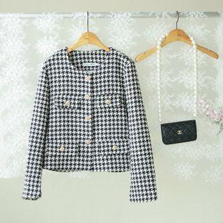 Button-up Houndstooth Jacket