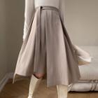 Irregular Pinstriped Midi A-line Skirt
