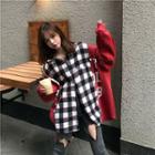 Plaid Panel Oversized Buttoned Jacket