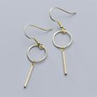 925 Sterling Silver Hoop & Bar Dangle Earring 1 Pair - Earring - One Size