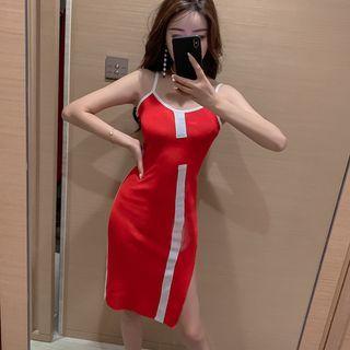 Spaghetti Strap Asymmetrical Knit Dress