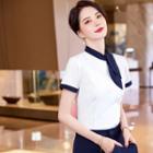 Short-sleeve Tie Neck Blouse / Dress Pants / Skirt
