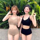 Mid-rise Rib-knit Bikini Set