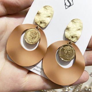 Coin Irregular Disc Dangle Earring As Shown In Figure - One Size