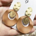 Coin Irregular Disc Dangle Earring As Shown In Figure - One Size