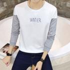 Lettering Two-tone Long-sleeve T-shirt