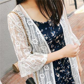 Lace Ruffled Beach Cover-up