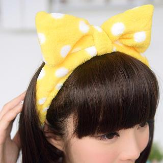 Dotted Bow Terrycloth Hair Band