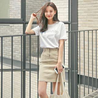 Set: Embroidered T-shirt + Skirt