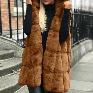 Hooded Open-front Vest