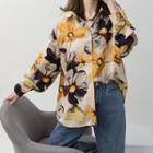 Floral Print Long-sleeve Shirt As Shown In Figure - One Size