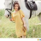 Ruffle Sleeve Plain Shift Dress
