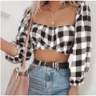 Gingham Cropped Blouse