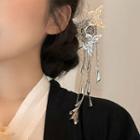 Butterfly Fringed Alloy Hair Stick 2737a - Silver - One Size