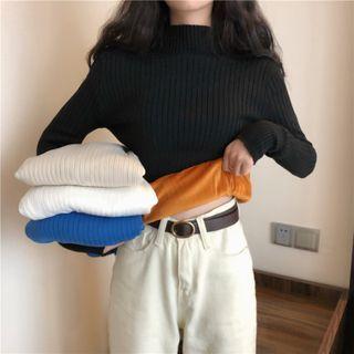 Long Sleeve Mock-neck Fleece Sweater