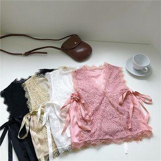 V-neck Eyelet Lace Sleeveless Top