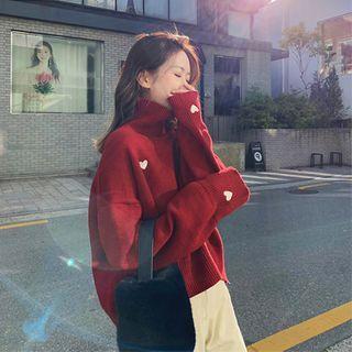 Embroidered Turtle Neck Sweater