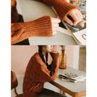 Dolman-sleeve Cable Sweater
