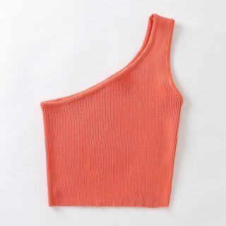 One Shoulder Knit Tank Top
